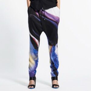 Miharayasuhiro Blue and Black Abstract Pants